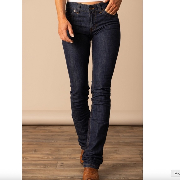 NEW Kimes Ranch Betty Dark Wash Blue Boot Cut Mid Rise Long Length Jeans 8 x 34 - Picture 1 of 16